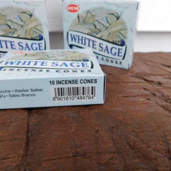 Hem White Sage Incense Cones 4 Boxes NEW FIRM - Picture 4 of 6